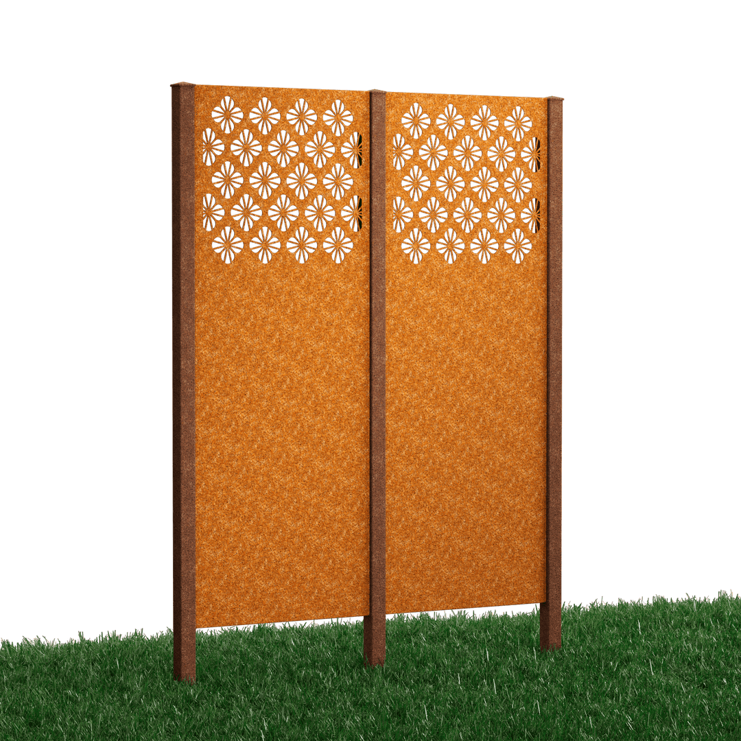 Metallsichtschutz Romna 2er Set zum Aufschrauben Modell | Cortenstahl Metallsichtschutz Romna 2er Set zum Aufschrauben Modell | Cortenstahl