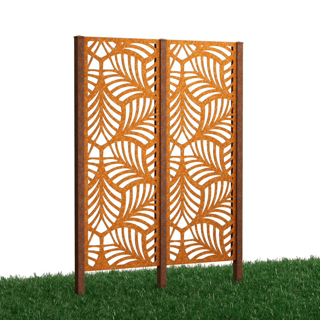 Metallsichtschutz Piave 2er Set zum Einbetonieren Modell | Cortenstahl Metallsichtschutz Piave 2er Set zum Einbetonieren Modell | Cortenstahl