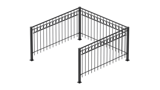 Geländer Belluno als 3D-Modell | Pulverbeschichtet anthrazit