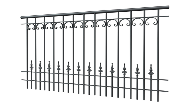 Geländer Lucca als 3D-Modell | Pulverbeschichtet anthrazit