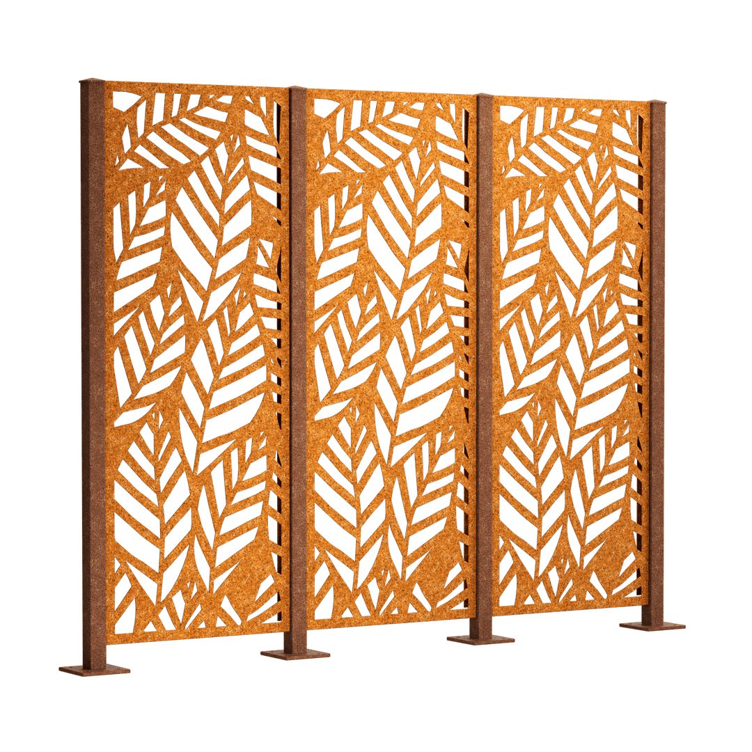 Metallsichtschutz Livenza 3er Set zum Aufschrauben Modell | Cortenstahl Metallsichtschutz Livenza 3er Set zum Aufschrauben Modell | Cortenstahl