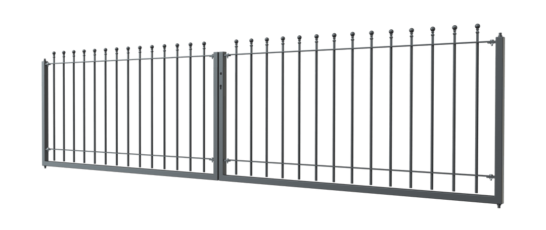 Zweiflügeliges Tor Ancona als 3D Modell | Pulverbeschichtet anthrazit Zweiflügeliges Tor Ancona als 3D Modell | Pulverbeschichtet anthrazit