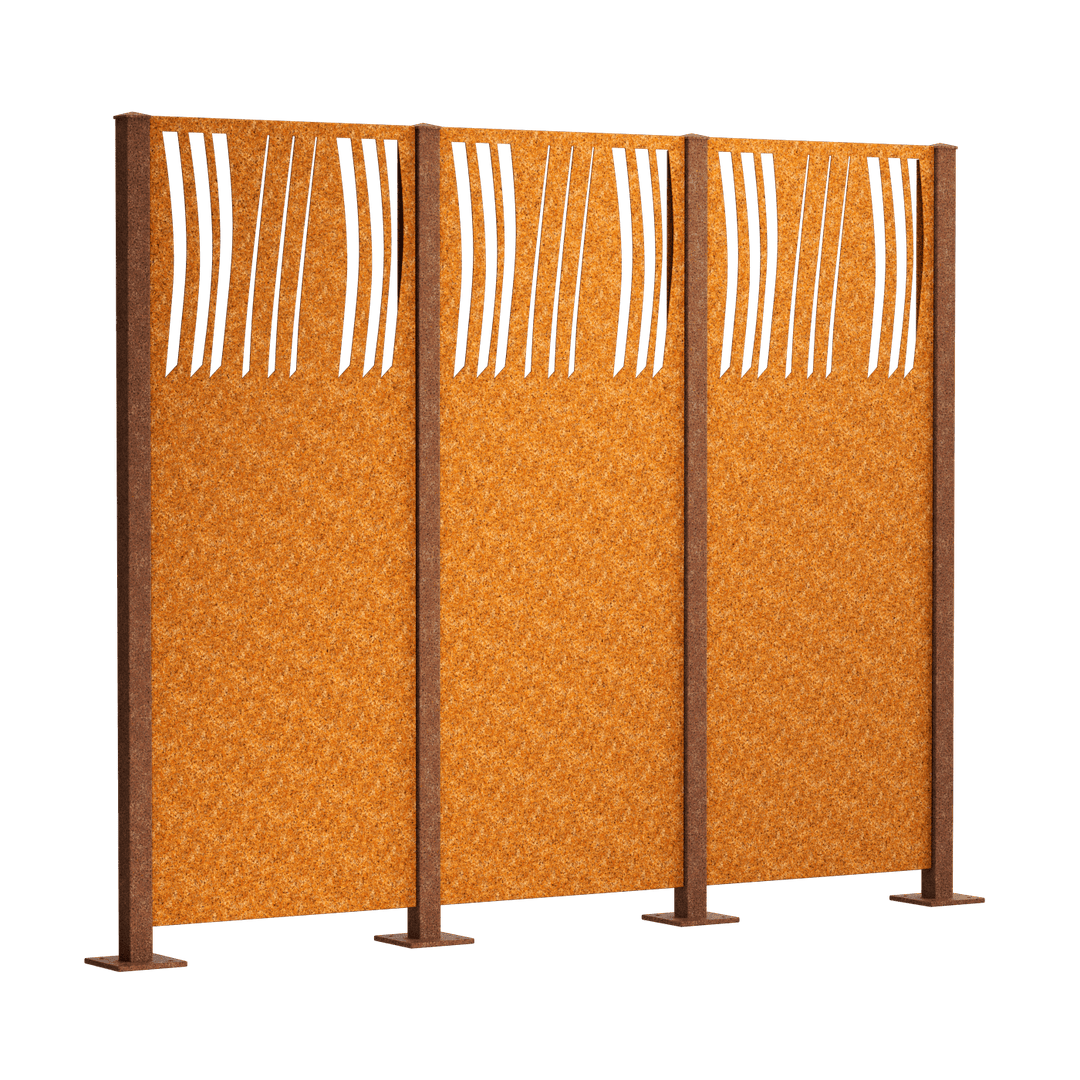 Metallsichtschutz Agri 3er Set zum Aufschrauben Modell | Cortenstahl Metallsichtschutz Agri 3er Set zum Aufschrauben Modell | Cortenstahl