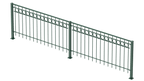 Geländer Belluno als 3D-Modell | Pulverbeschichtet Sonderfarbe RAL 6005 Moosgrün