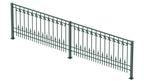 Geländer Lucca als 3D-Modell | Pulverbeschichtet Sonderfarbe RAL 6005 Moosgrün