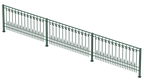 Geländer Lucca als 3D-Modell | Pulverbeschichtet Sonderfarbe RAL 6005 Moosgrün
