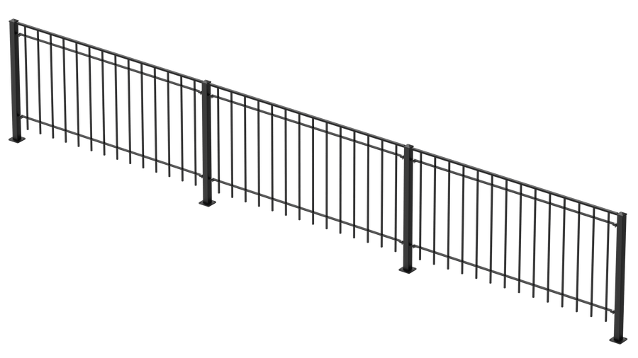 Geländer Padua als 3D-Modell | Pulverbeschichtet Sonderfarbe RAL 9005 Tiefschwarz