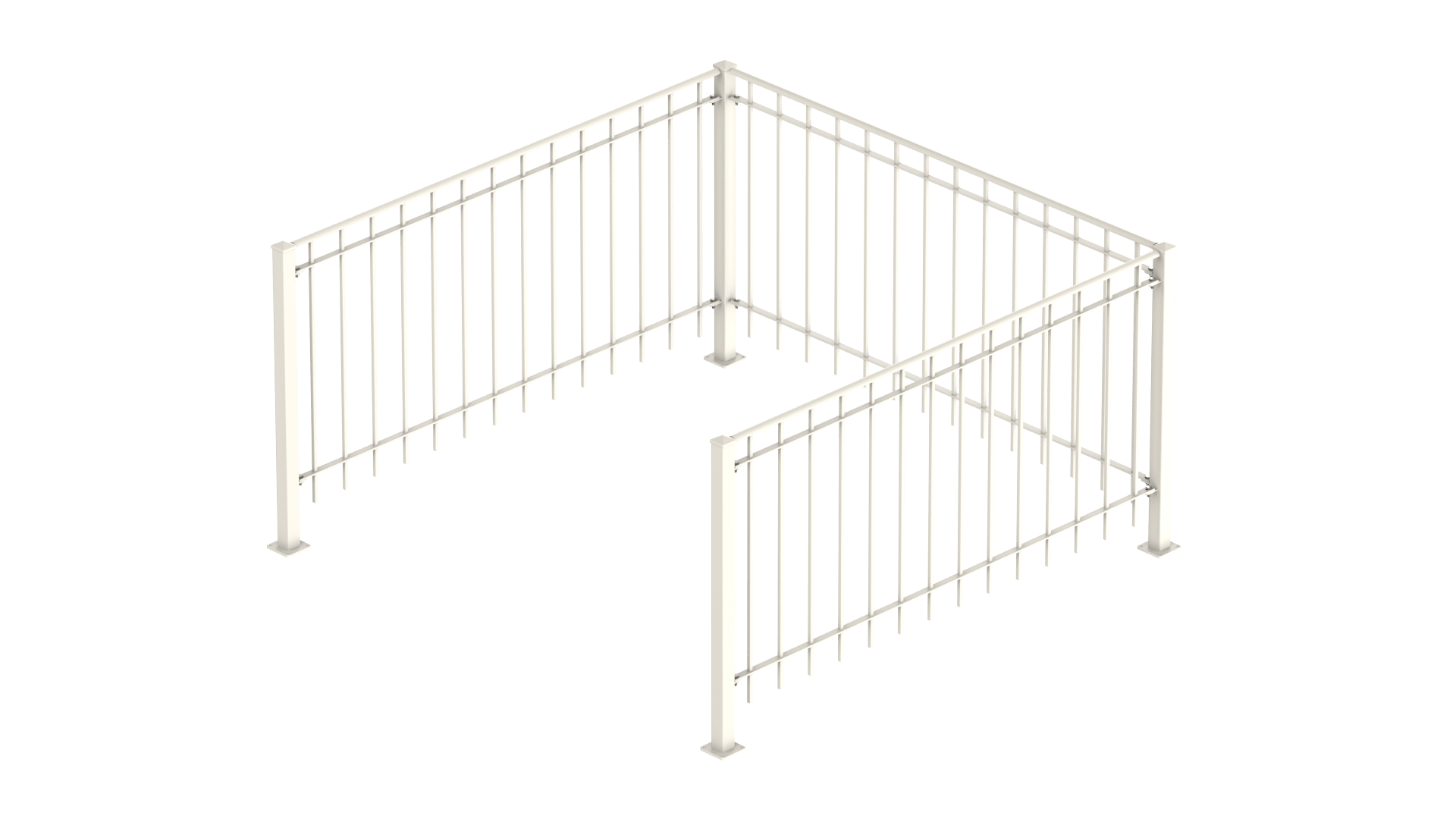 Geländer Padua als 3D-Modell | Pulverbeschichtet Sonderfarbe RAL 9010 Reinweiß