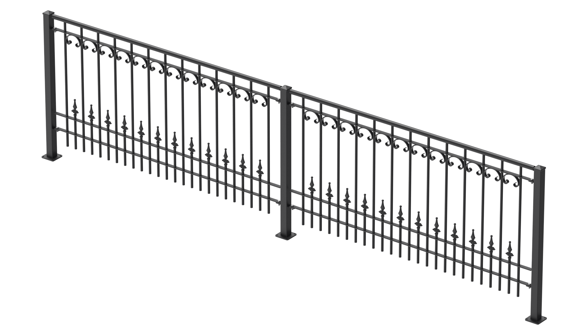 Geländer Lucca als 3D-Modell | Pulverbeschichtet anthrazit
