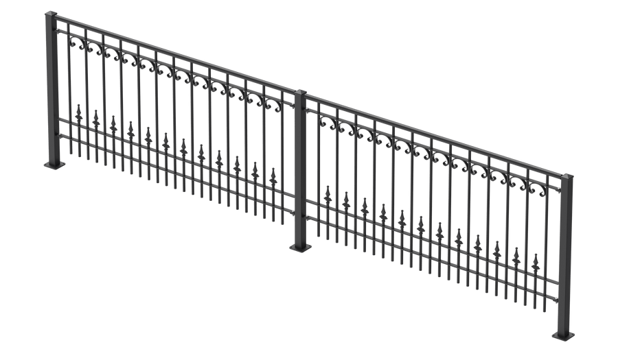 Geländer Lucca als 3D-Modell | Pulverbeschichtet anthrazit
