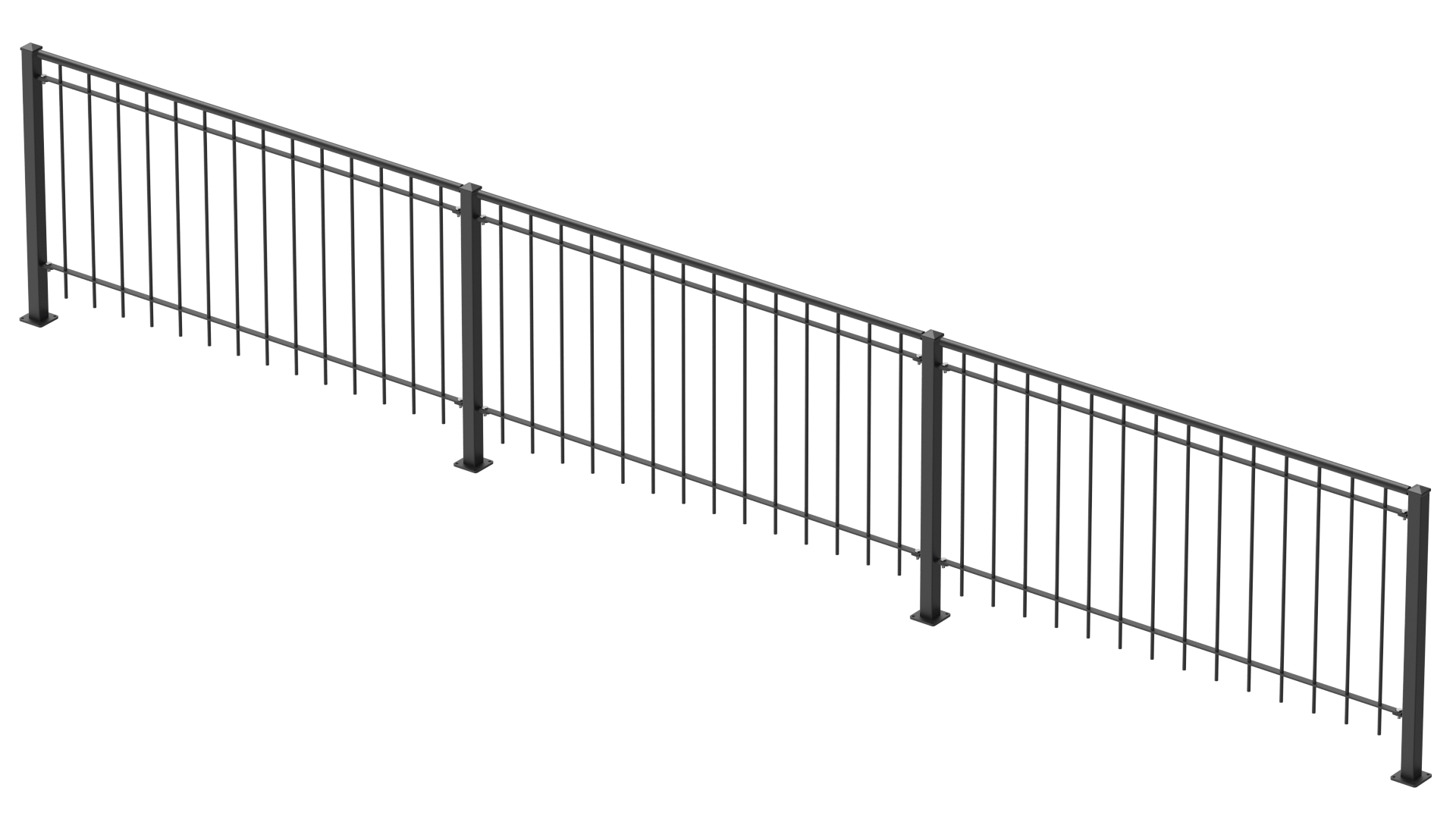 Geländer Ancona als 3D-Modell | Pulverbeschichtet anthrazit