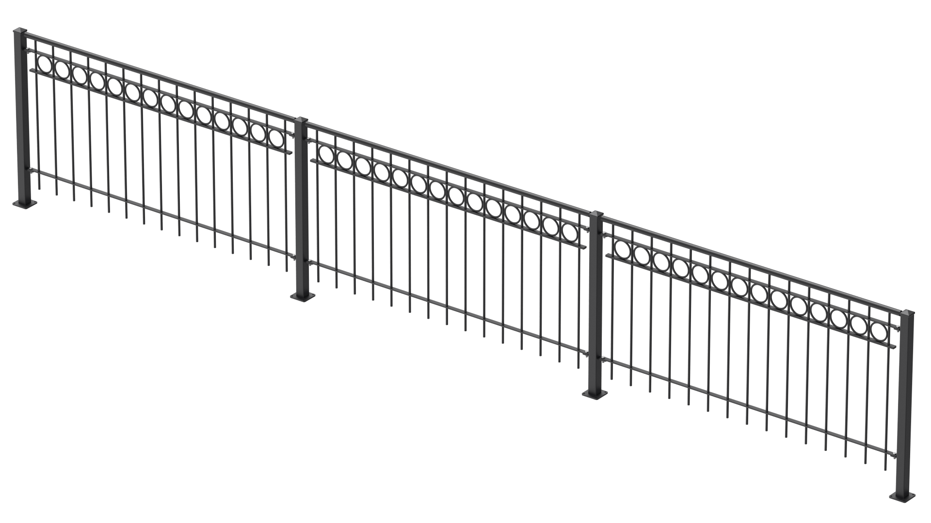Geländer Belluno als 3D-Modell | Pulverbeschichtet anthrazit