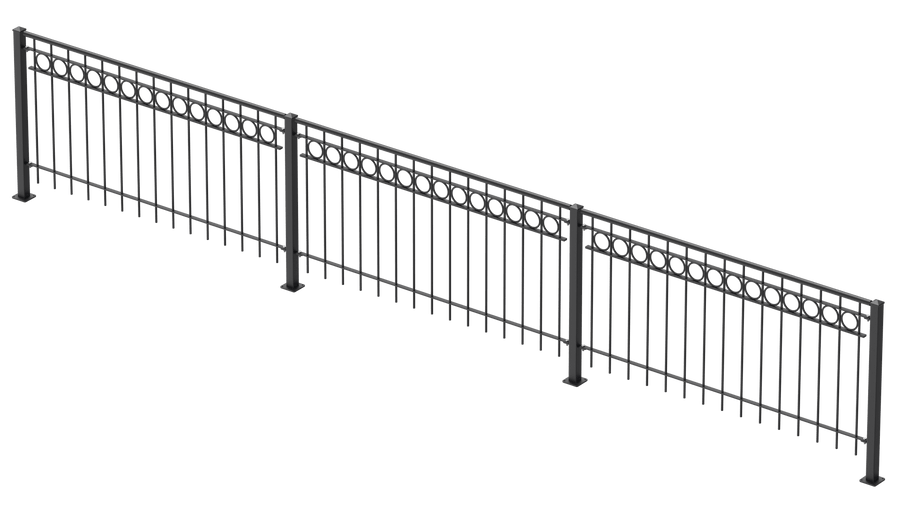 Geländer Belluno als 3D-Modell | Pulverbeschichtet anthrazit