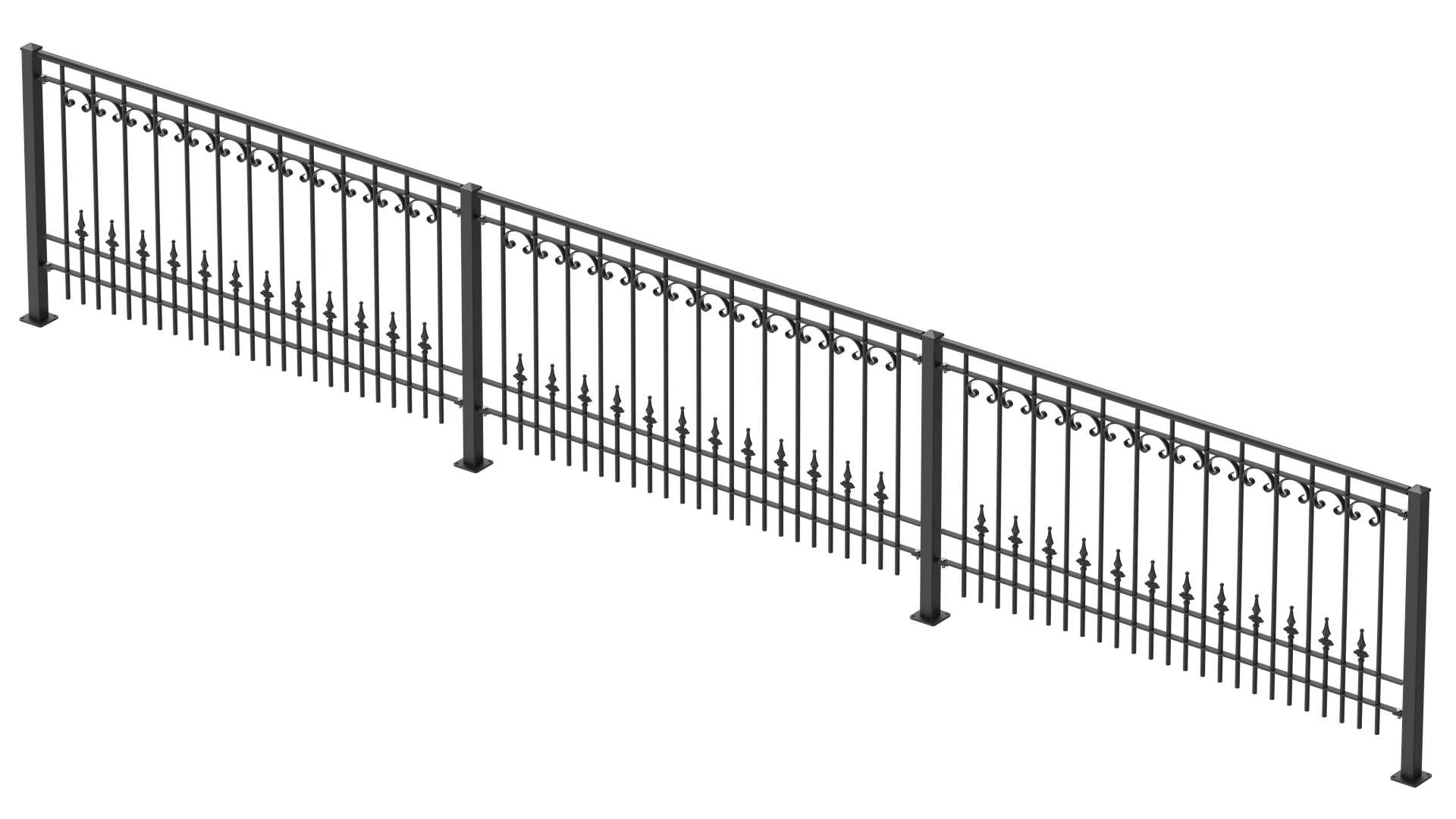 Geländer Lucca als 3D-Modell | Pulverbeschichtet anthrazit