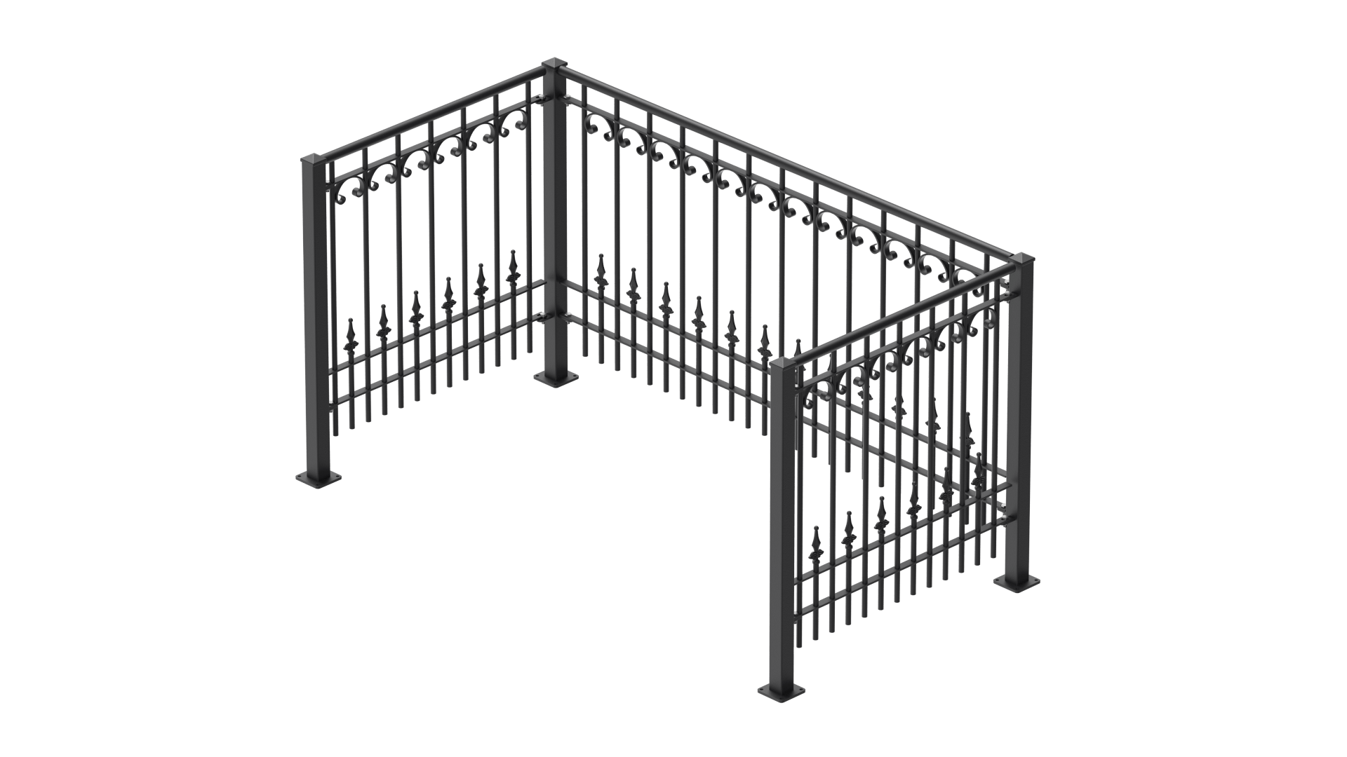 Geländer Lucca als 3D-Modell | Pulverbeschichtet anthrazit