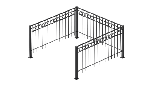 Geländer Belluno als 3D-Modell | Pulverbeschichtet anthrazit