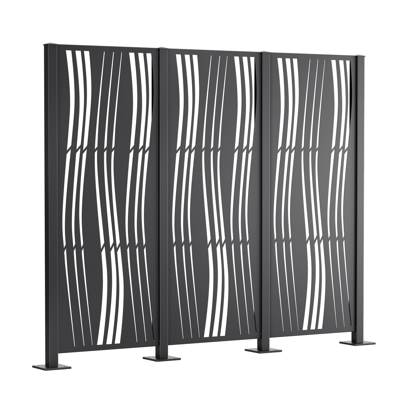 Metallsichtschutz Arno 3er Set zum Aufschrauben Modell | Pulverbeschichtet Anthrazit