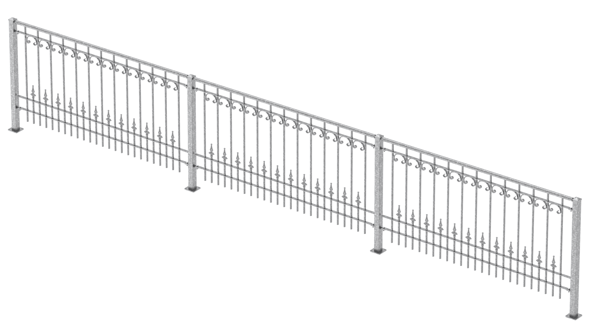Geländer Lucca als 3D-Modell | Feuerverzinkt