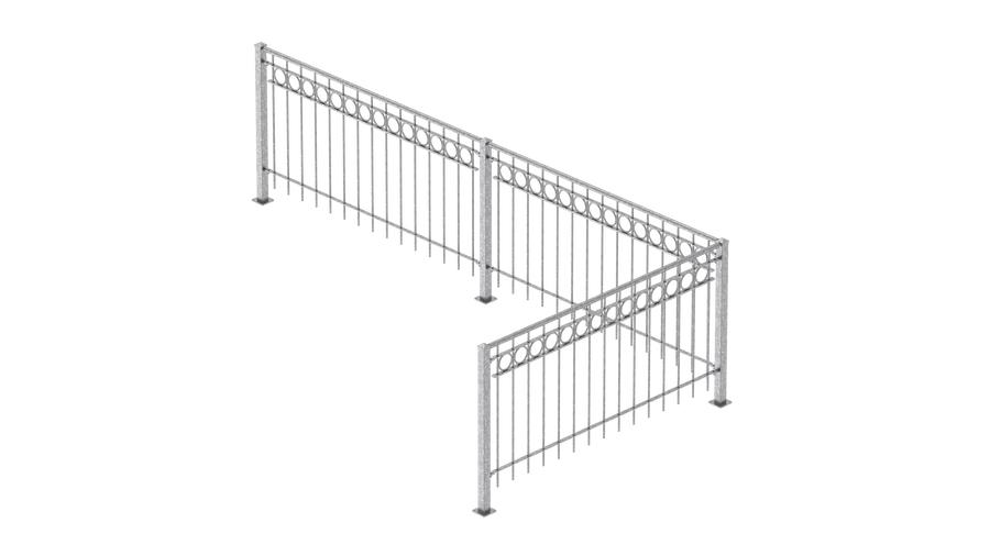 Geländer Belluno als 3D-Modell | Feuerverzinkt