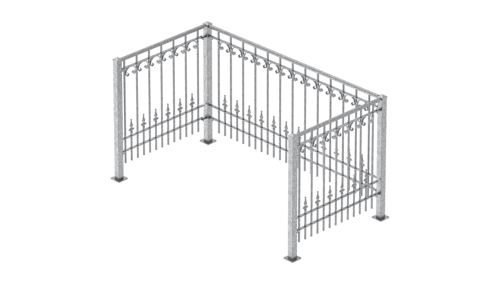 Geländer Lucca als 3D-Modell | Feuerverzinkt