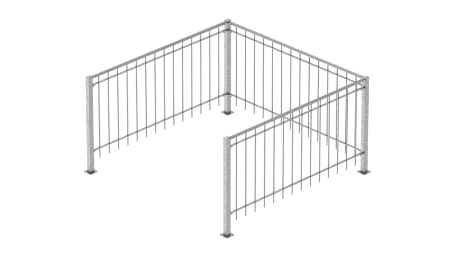 Geländer Ancona als 3D-Modell | Feuerverzinkt