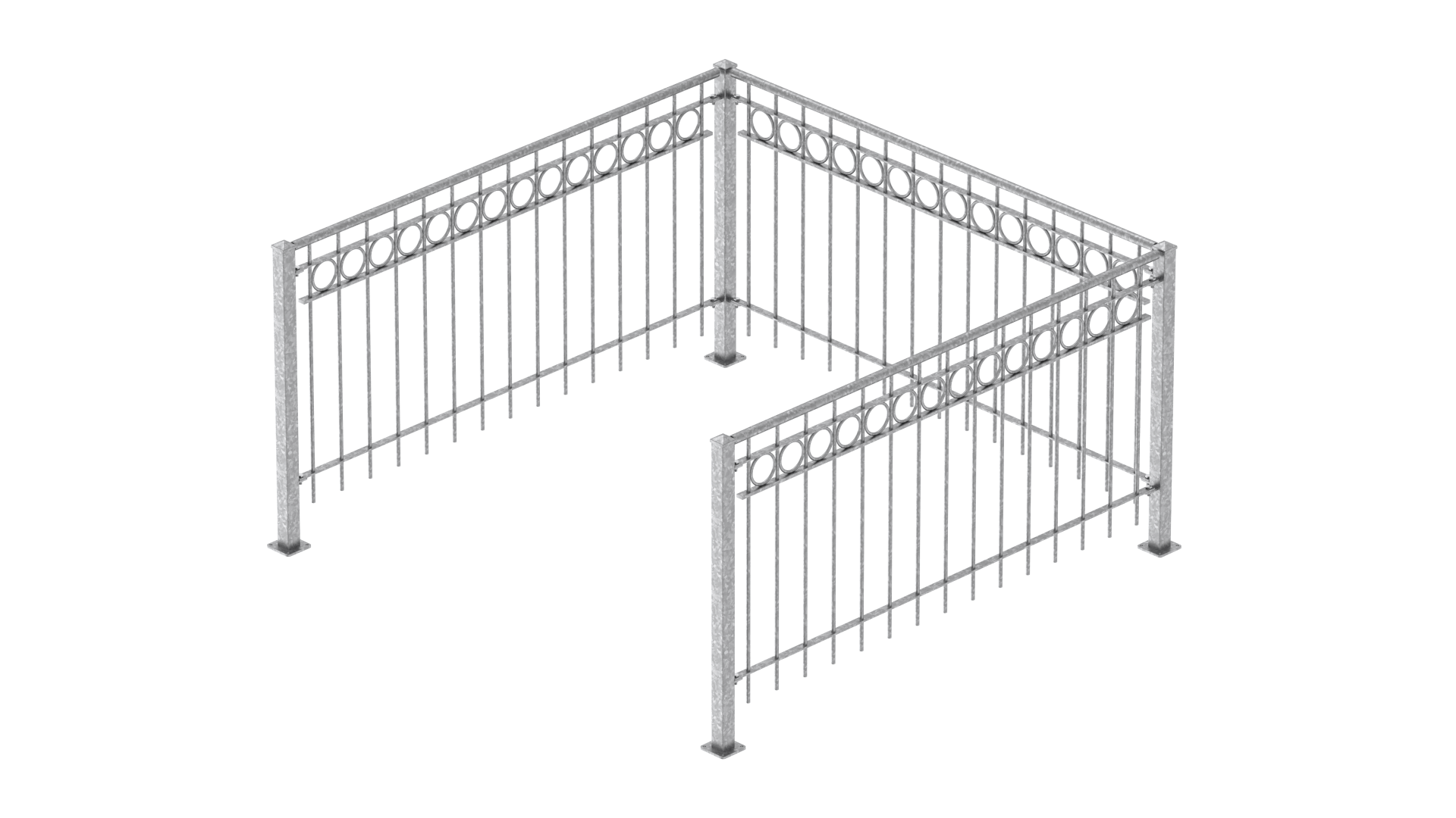 Geländer Belluno als 3D-Modell | Feuerverzinkt