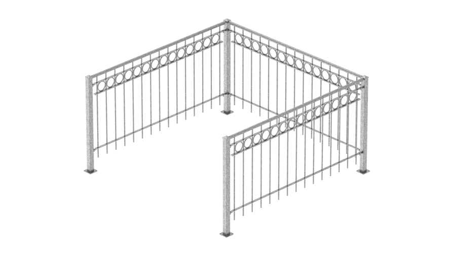 Geländer Belluno als 3D-Modell | Feuerverzinkt