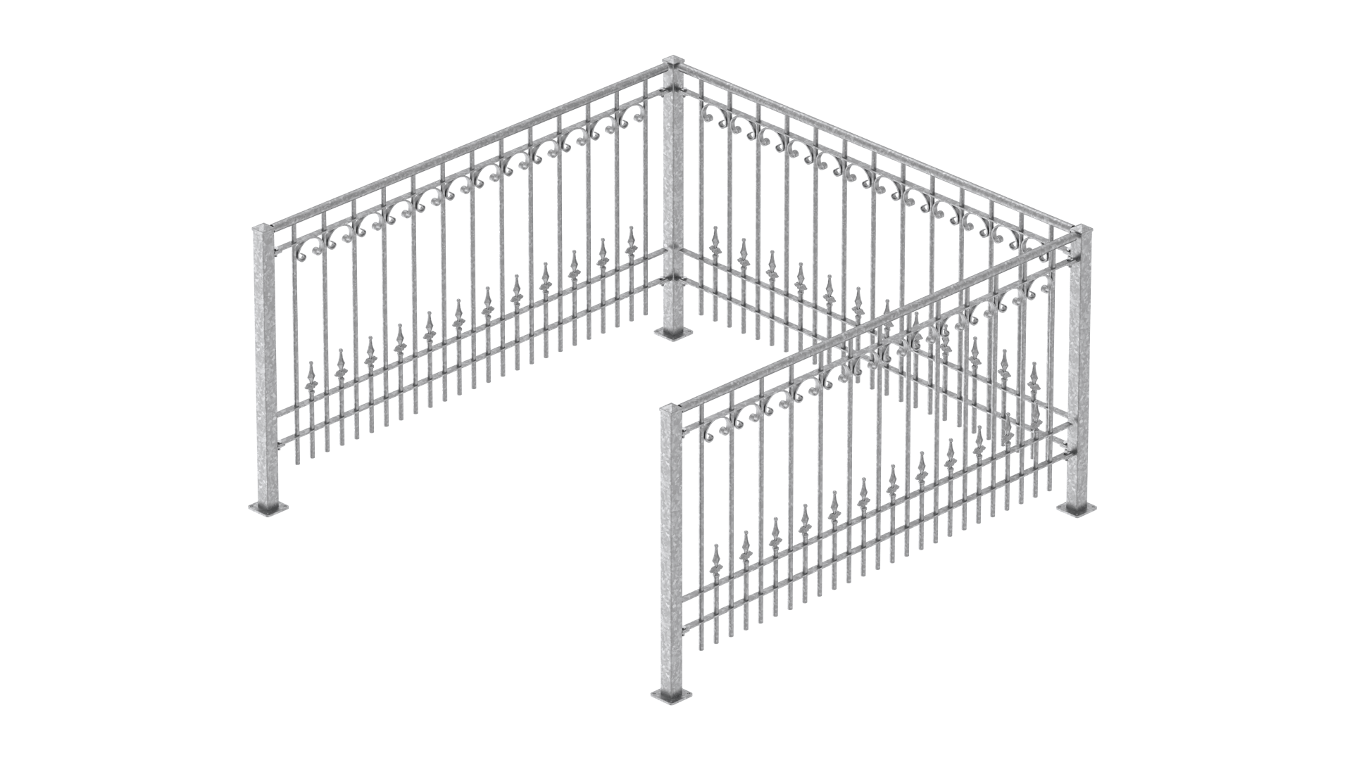 Geländer Lucca als 3D-Modell | Feuerverzinkt