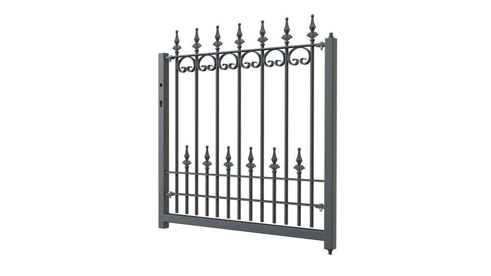 Gartentor Lucca als 3D Modell | Pulverbeschichtet Sonderfarbe RAL 7016 Anthrazitgrau