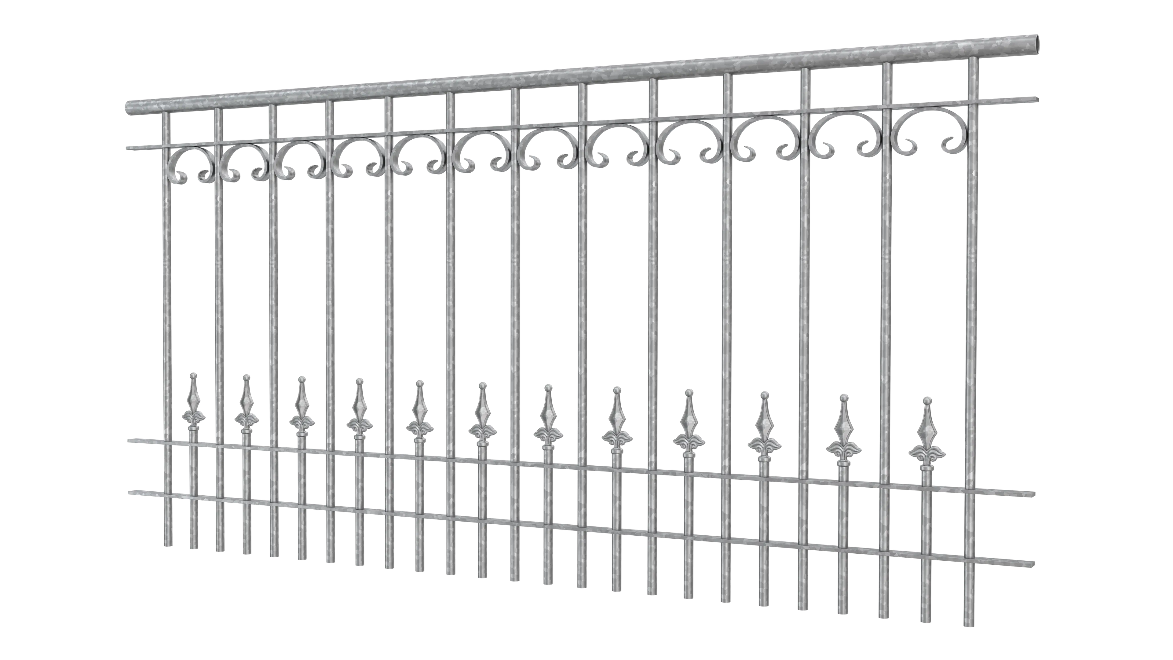 Geländer Lucca als 3D-Modell | Feuerverzinkt