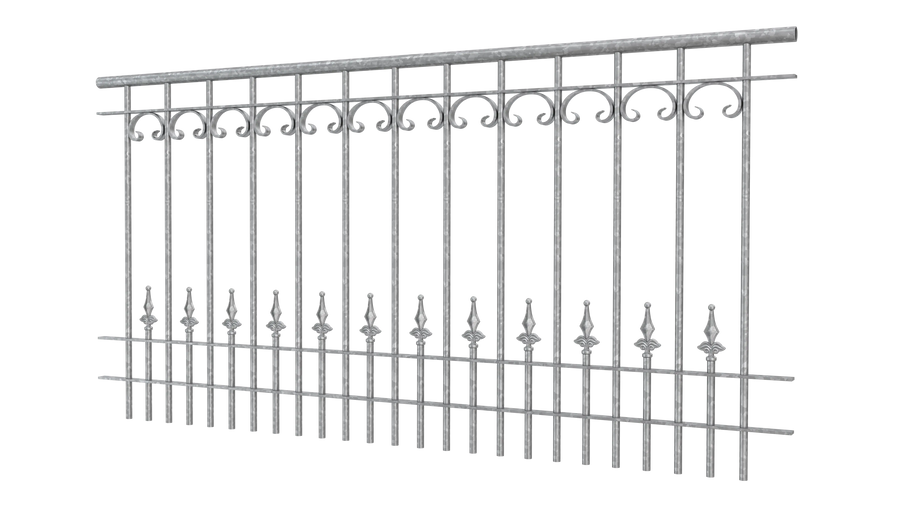Geländer Lucca als 3D-Modell | Feuerverzinkt