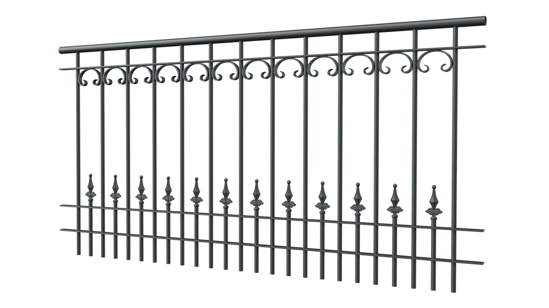 Geländer Lucca als 3D-Modell | Pulverbeschichtet anthrazit
