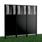 Metallsichtschutz Agri 3er Set zum Einbetonieren 3D Modell | Pulverbeschichtete Sonderfarbe RAL 9005 Tiefschwarz