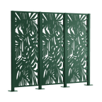 Metallsichtschutz Tanaro 3er Set zum Aufschrauben als 3D-Modell | Pulverbeschichtet Sonderfarbe RAL 6005 Moosgrün