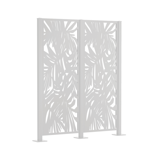 Metallsichtschutz Tanaro 2er Set zum Aufschrauben als 3D-Modell | Pulverbeschichtet Sonderfarbe RAL 9010 Reinweiß