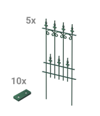 Steckzaun Lucca als Set in pulverbeschichtet Sonderfarbe RAL 6005 Moosgrün als 3D-Modell