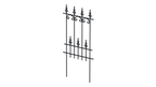 Steckzaun Lucca in pulverbeschichtet Sonderfarbe RAL 9005 Tiefschwarz als 3D-Modell