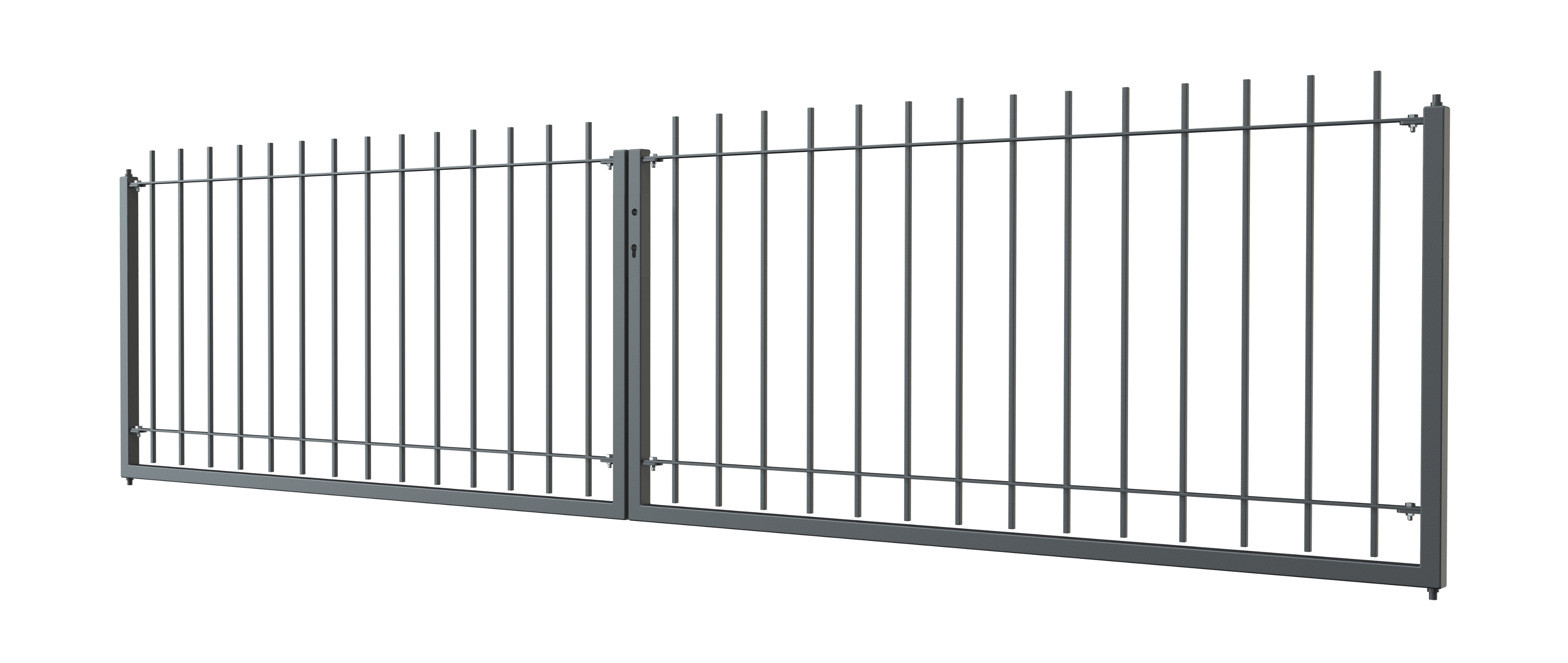 Zweiflügeliges Tor Padua als 3D Modell | Pulverbeschichtet anthrazit