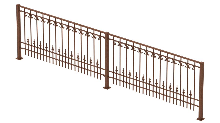 Geländer Lucca als 3D-Modell | Unbeschichtet