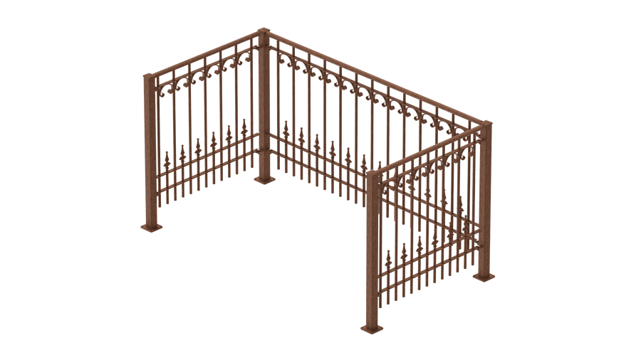 Geländer Lucca als 3D-Modell | Unbeschichtet