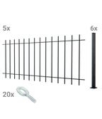 Zaunset Padua zum Aufschrauben als 3D-Modell | Pulverbeschichtet Sonderfarbe RAL 9005 Tiefschwarz